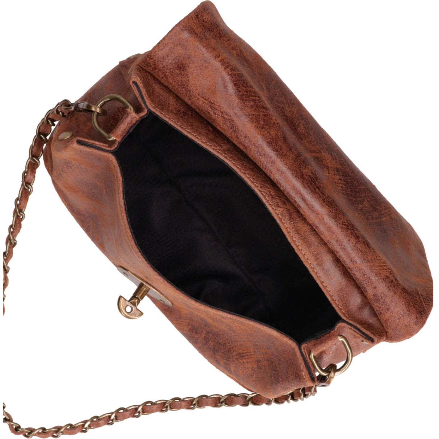 Borsa a tracolla da donna Made in Italy - Modello Floralia Lux - Pelle scamosciata - 25.0 x 15.0 x 11.0 cm