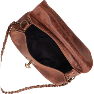 Borsa a tracolla da donna Made in Italy - Modello Floralia Lux - Pelle scamosciata - 25.0 x 15.0 x 11.0 cm