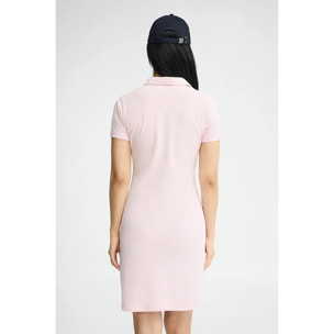 Vestido corto rosa de manga corta con cuello polo y logo Rigby Go