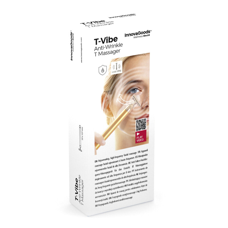 Massaggiatore Ringiovanente Facciale Ad Alta Frequenza T - Vibe - Dorato - 3,3x14x1,5 cm