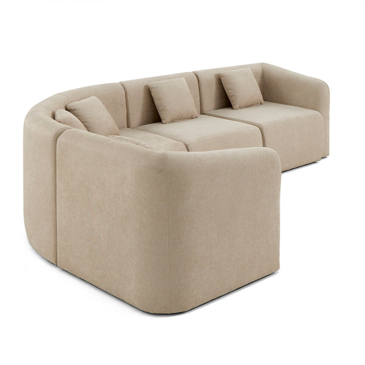 Ikare - canapé d'angle modulable réversible - 5 places - en tissu - Beige