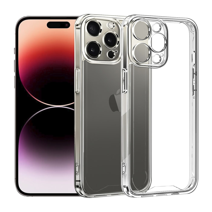 DAM Custodia  Anti-Shock Armor Trasparente con Bordi Rinforzati e Protezione Fotocamera per iPhone 14 Pro Max 8,04x1,06x16,35 Cm. Colore trasparente