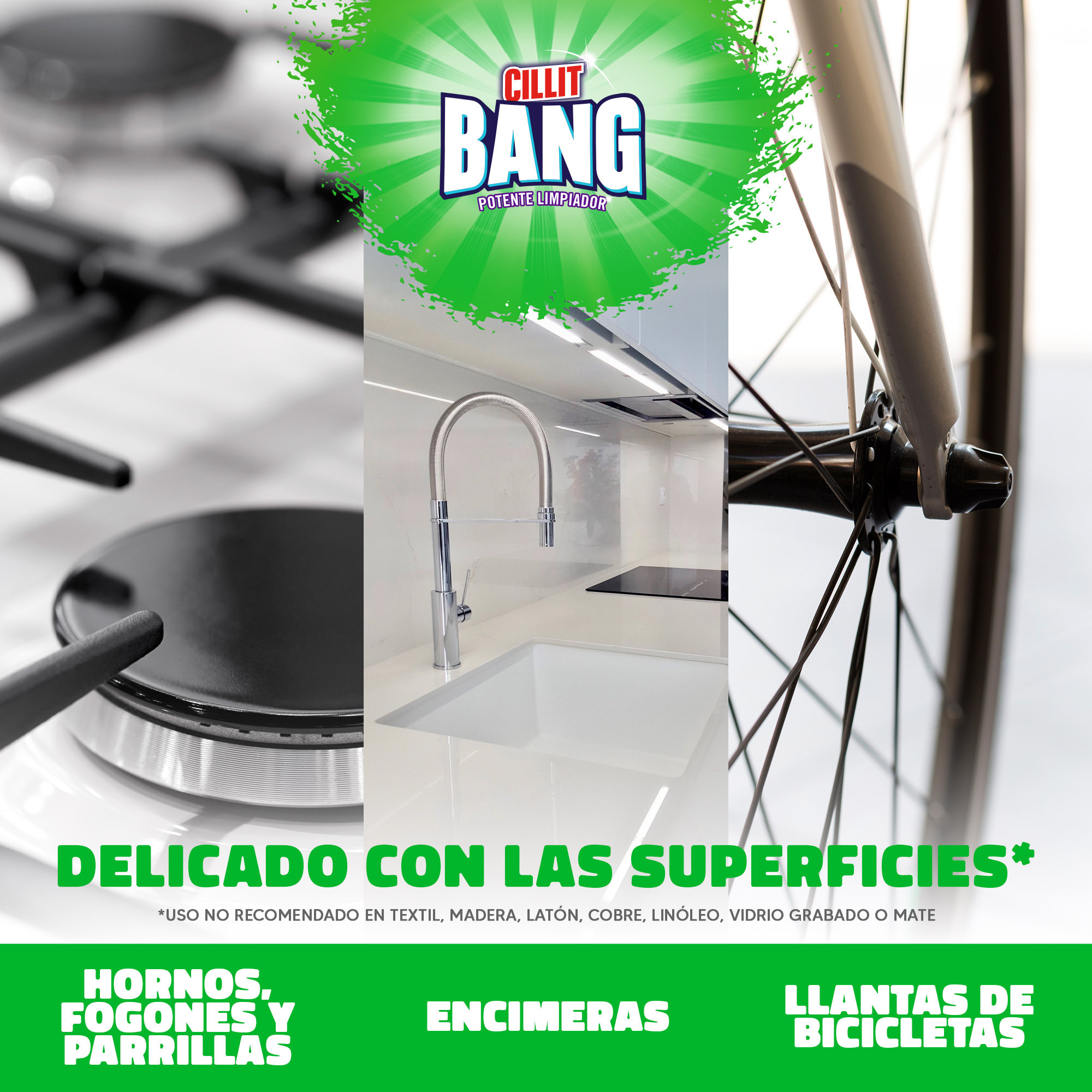 Cillit Bang - Spray Quitagrasas, para cocinas - 750ml, pack de 3x750ml