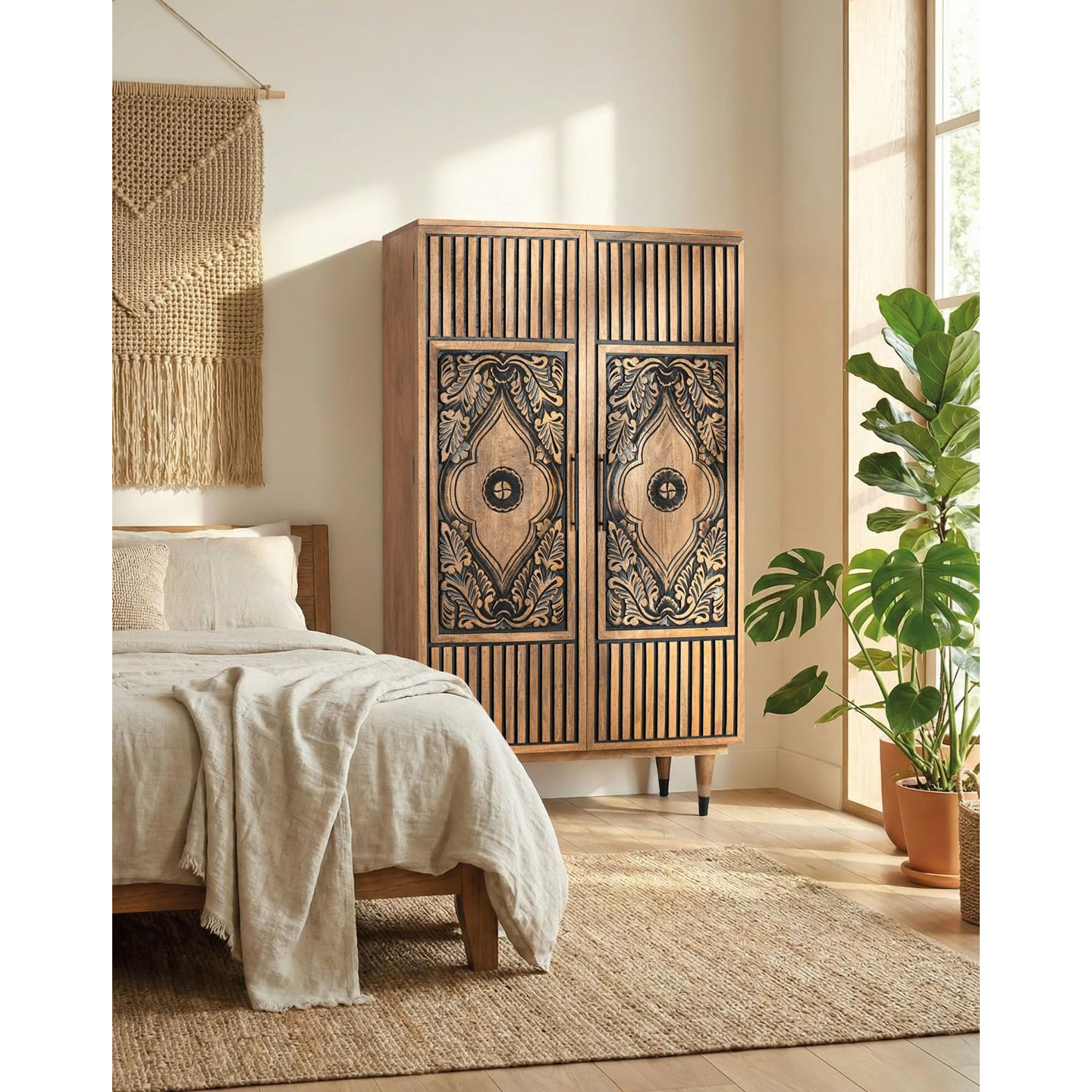 Aparador de Madera de Mango Estilo Rústico Moderno