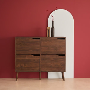 Meuble à chaussures décor bois 4 abattants NEPAL