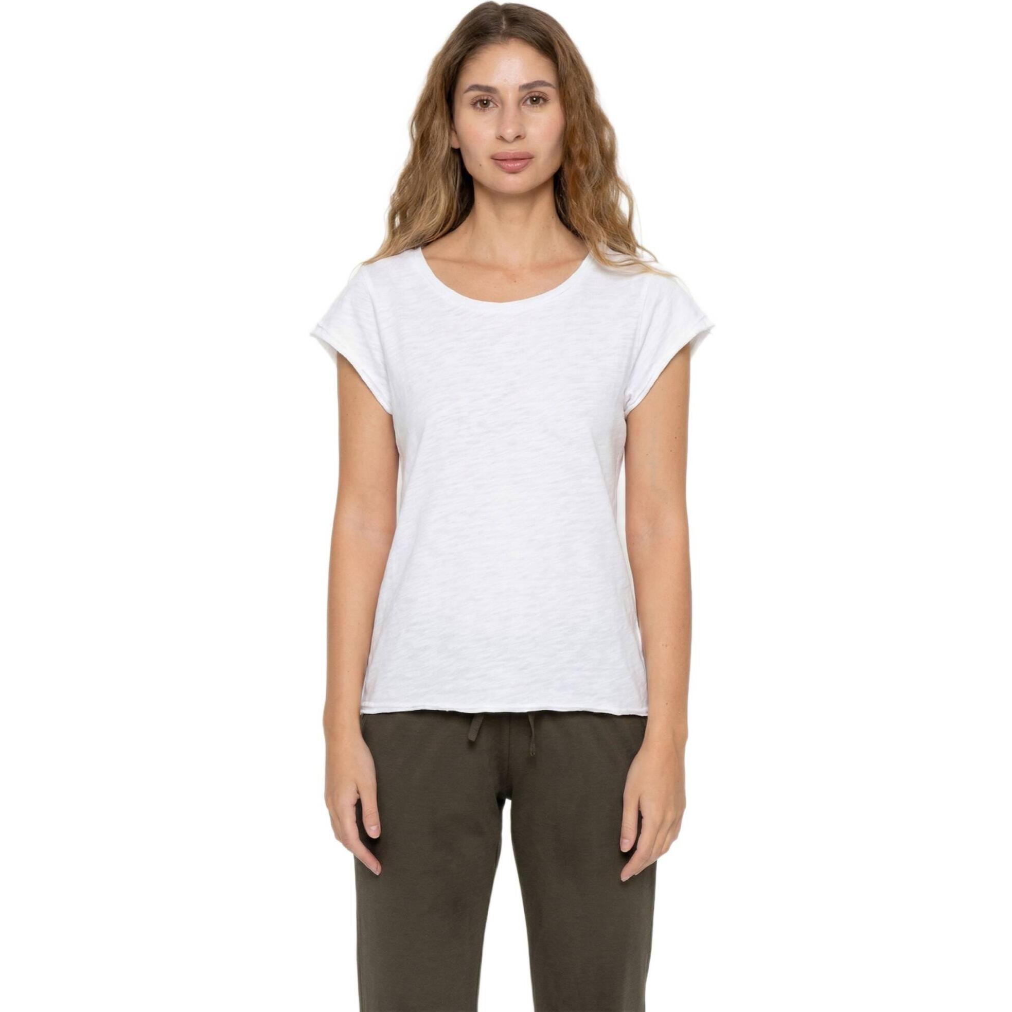 Camiseta de manga corta estilo safari urbano para mujer