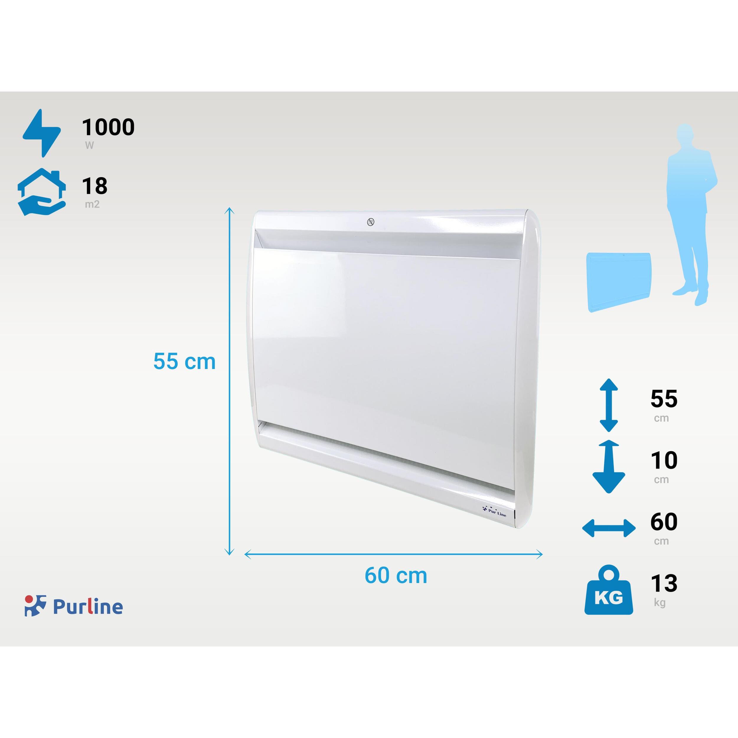 Emisor térmico bajo consumo con control WIFI MICAIRON A1000 PURLINE 1000 W