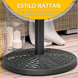 Base de Sombrilla Redonda Soporte para Parasol con Relleno de Cemento Peso 9,5 kg para Poste de Parasol de Ø38/48 mm Negro