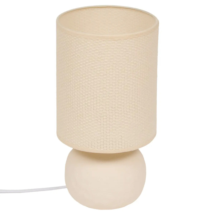 Lampe Obine cylindrique H.35,5cm beige