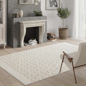Tapis salon et chambre tissé motif géométrique JULE