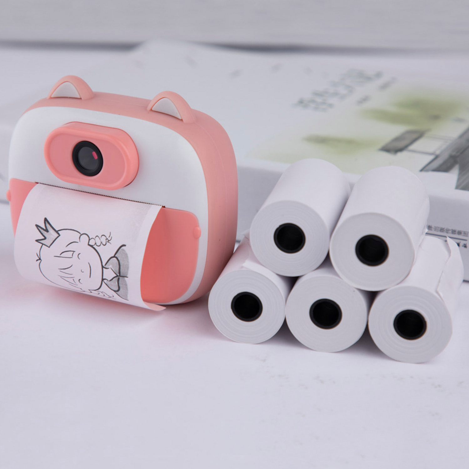 Confezione da 5 unità di rotolo di carta per fotocamere termiche istantanee e stampanti termiche.