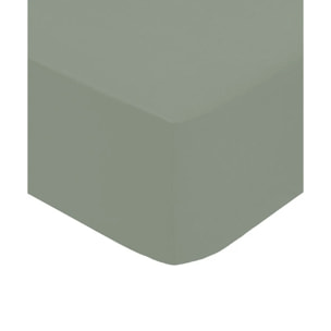 Drap-housse, percale, vert, 90x190 cm