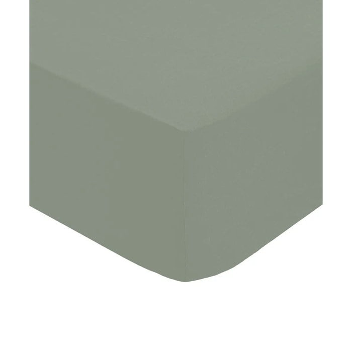 Drap-housse, percale, vert, 90x190 cm