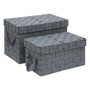 Set de 2 paniers Lise gris
