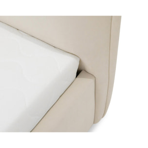 John - lit coffre - 160x200 cm - en velours - sommier inclus - Beige