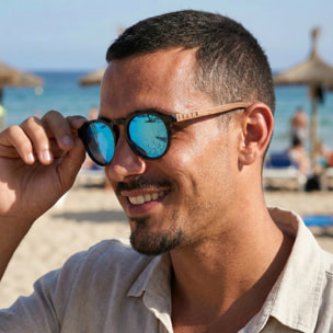 Gafas de Sol Feler 1526M-4 Polarizadas de Madera Unisex 43 mm