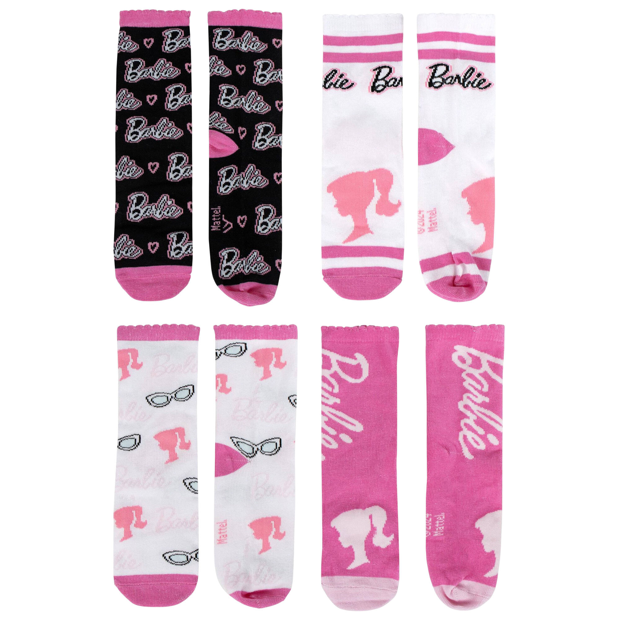 Pack de 4 calcetines infantiles barbie