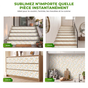Stickers adhésifs escalier carrelages | Sticker Autocollant contremarche Carreaux de ciment carrelages adhésif - ADABYR