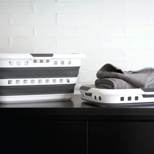Corbeille à linge pliable 45L - Gris Blanc Hugger
