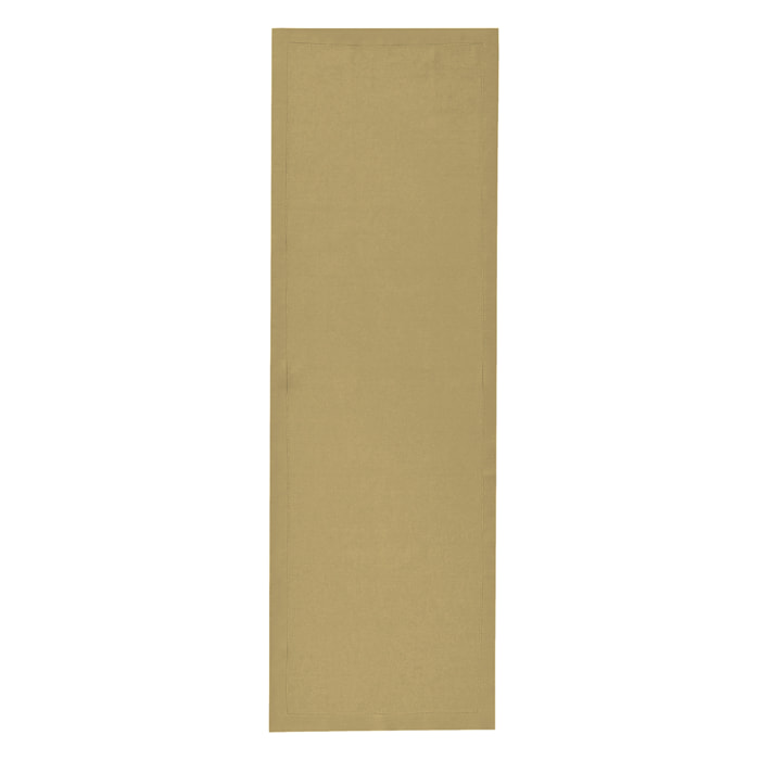 Chemin de table uni en lin, Made in France, FLORENCE , Jaune sienne