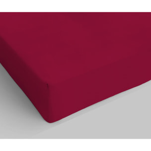 LENZUOLO SOTTO MAX COLOR MADE IN ITALY COTONE-BORDEAUX PIAZZA E MEZZA FRANCESE