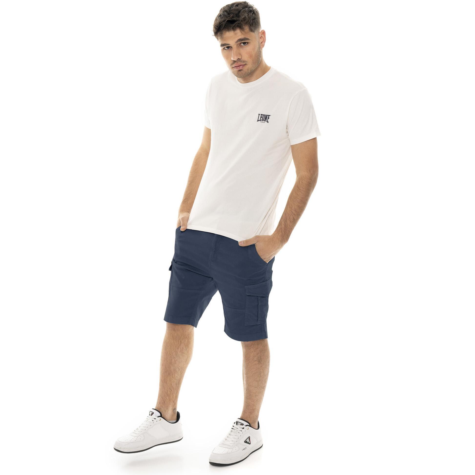 Pantaloncini cargo in twill da uomo con passanti Leone Easy