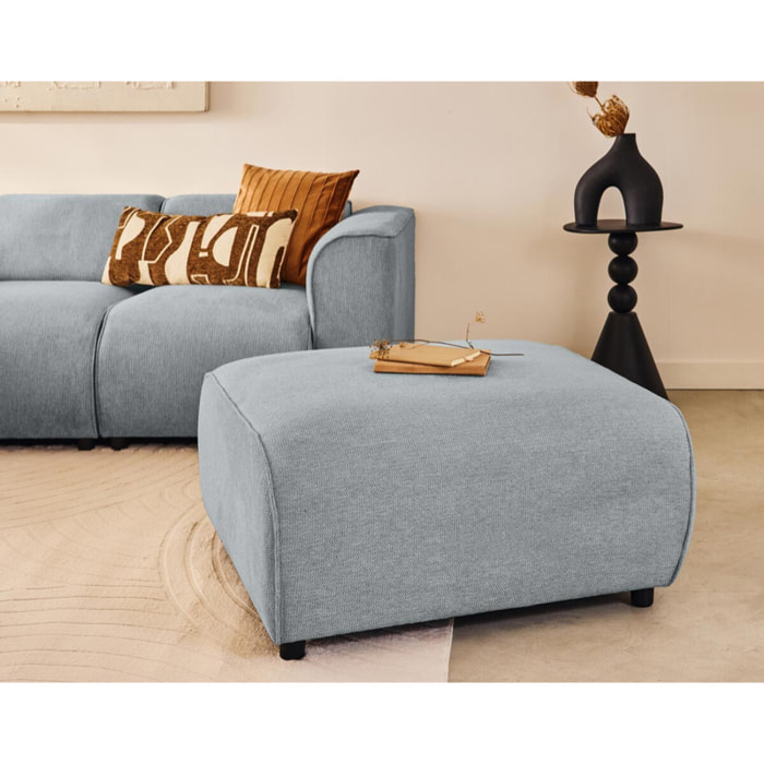 Suaro - Pouf en tissu texturé - Gris