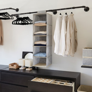 Penderie vêtements PP aéré 5 compartiments Gris & Beige MSV