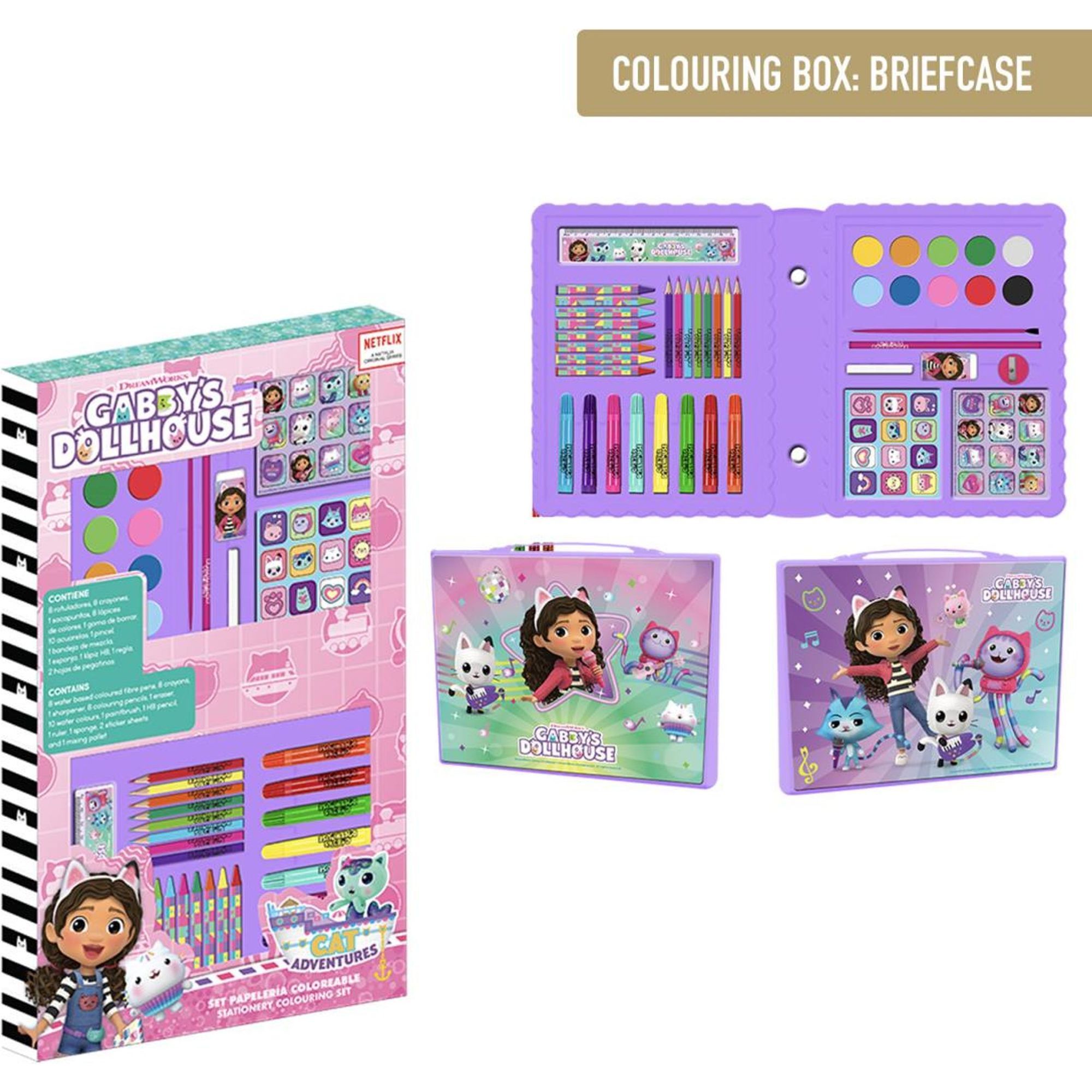 Set Papelería Coloreable Caja Gabby´S Dollhouse