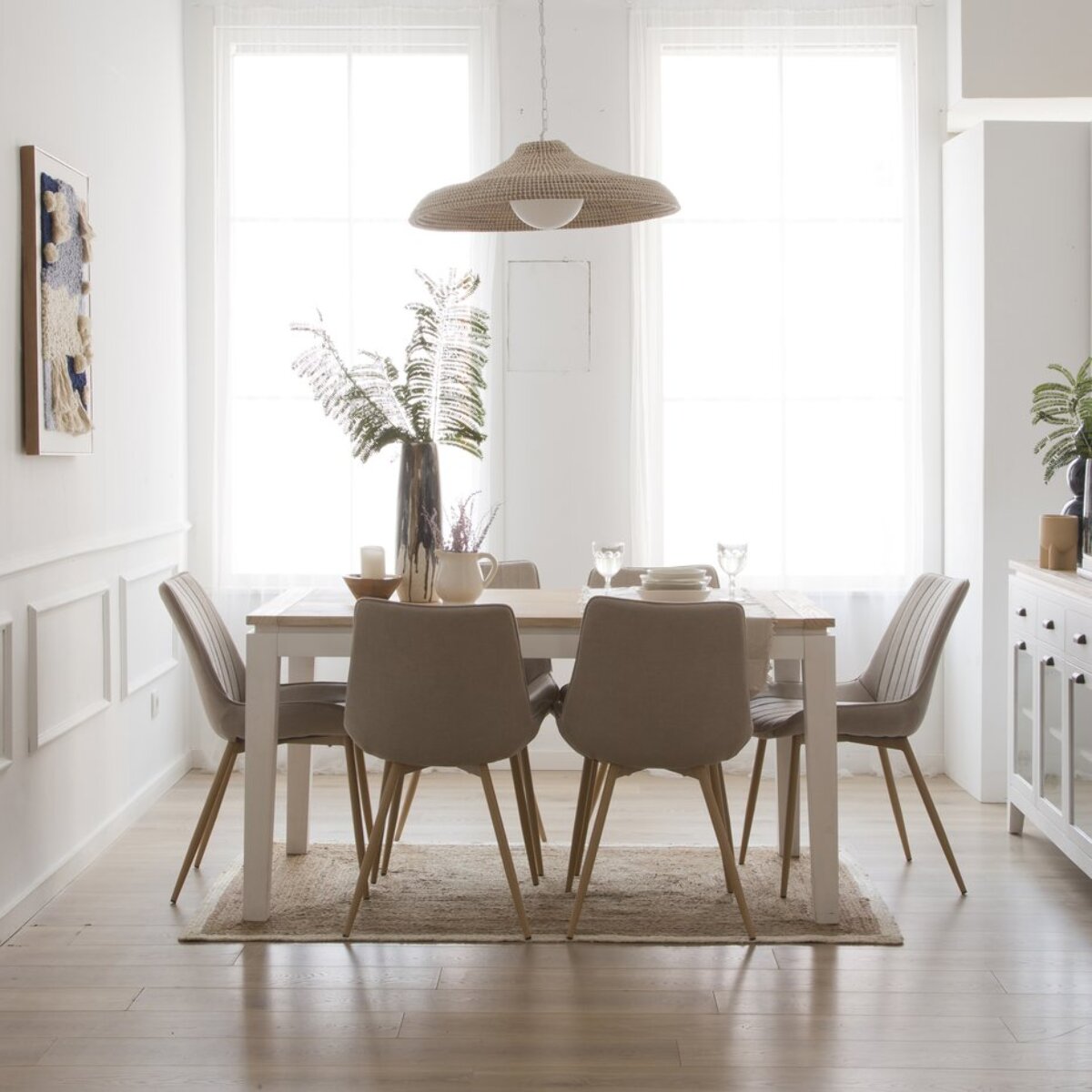 Chaise rembourrée Roma -tapissé-couleur beige 55 x 85 x 61 cm