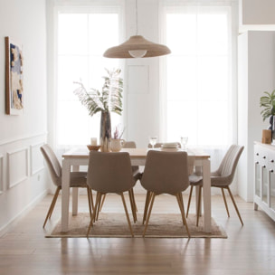 Chaise rembourrée Roma -tapissé-couleur beige 55 x 85 x 61 cm