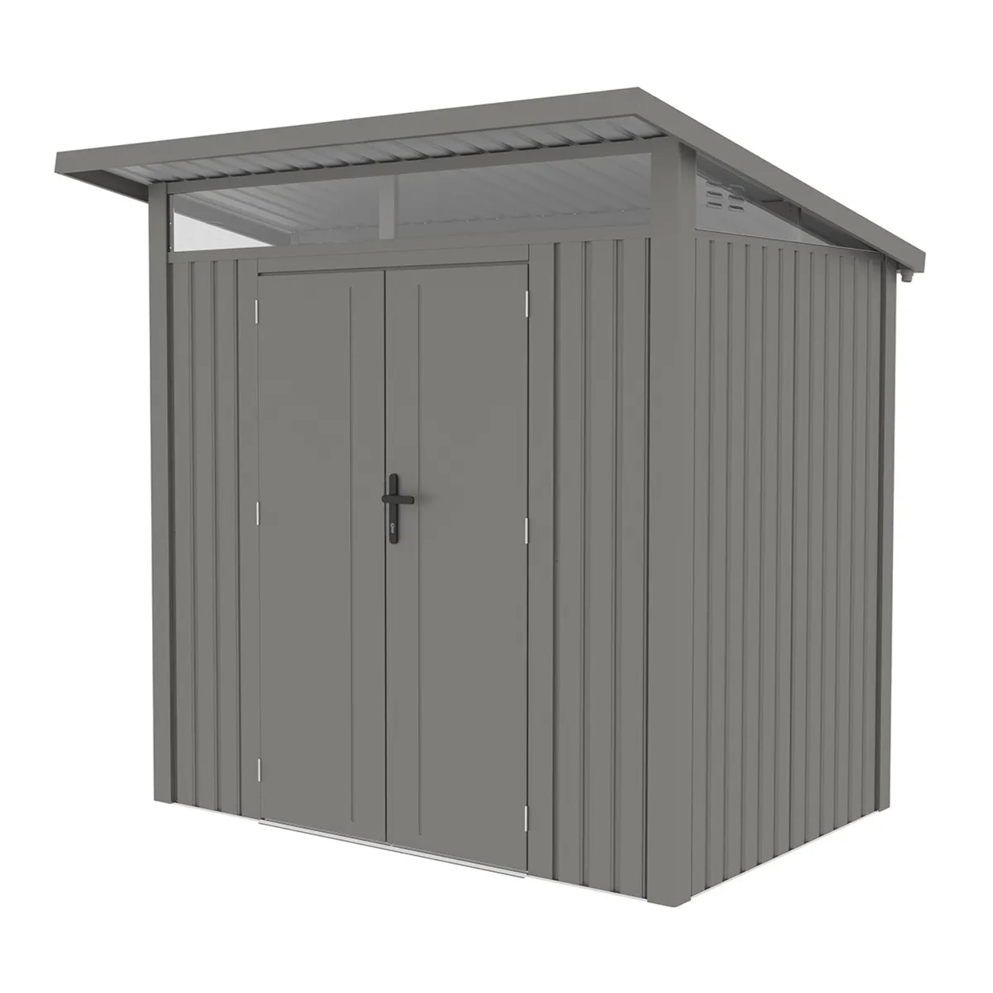 Abri de jardin métal Gris Alu 3m² + kit d'ancrage