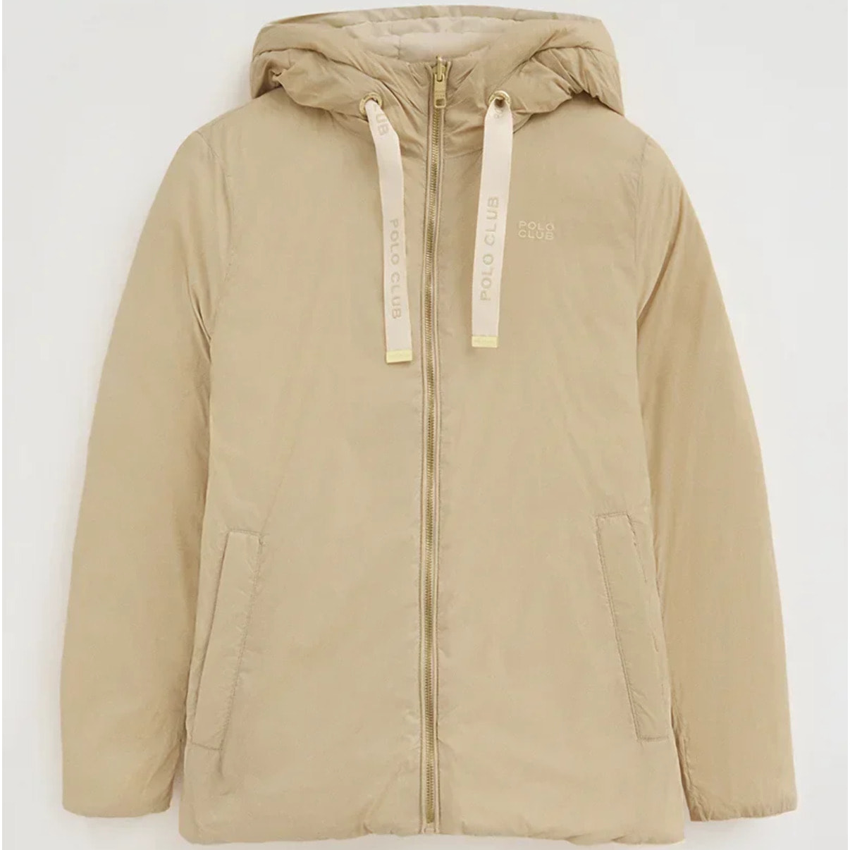 Chaqueta reversible Agueda color crema y beige con logo Polo Club