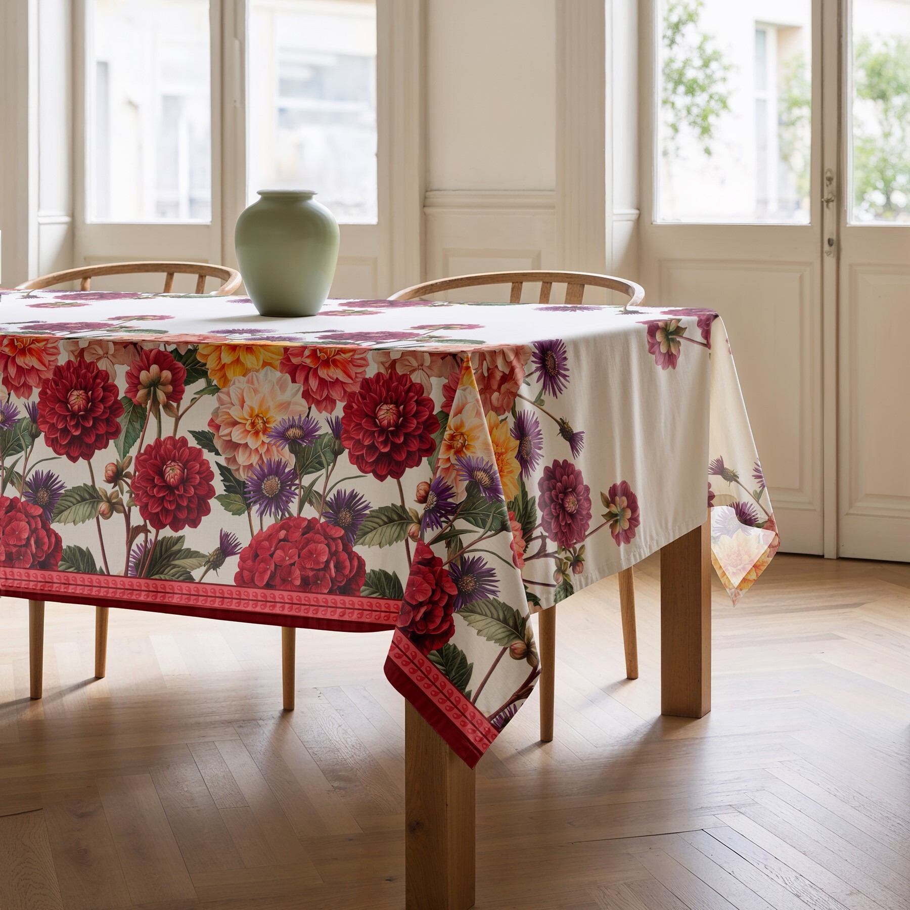 Nappe imprimée anti-tâches DARLIN ROUGE