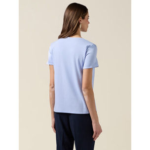 Oltre - Camiseta bimatérica - Light - blue