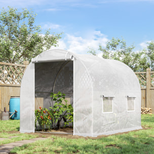 Serre de jardin tunnel 6 m² blanc