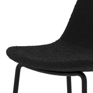 Lot de 2 chaises pour îlot central 65.5 cm en tissu bouclette noir - Henrik