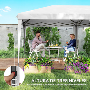 Carpa Plegable 6x3 m, Pop-up, con 4 Laterales Desmontables, Cenador de Jardín con 2 Ventanas Visibles, Bolsa de Transporte, Impermeable, Anti-UV, Gazebo para Camping, Fiestas, Exterior Blanco