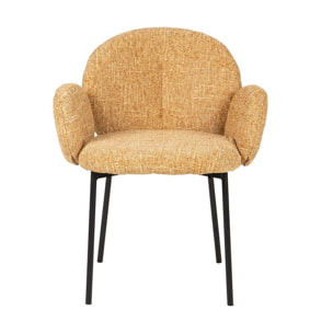 Silla Metal Poliester Amarillo Negro 59x62x80 Cm