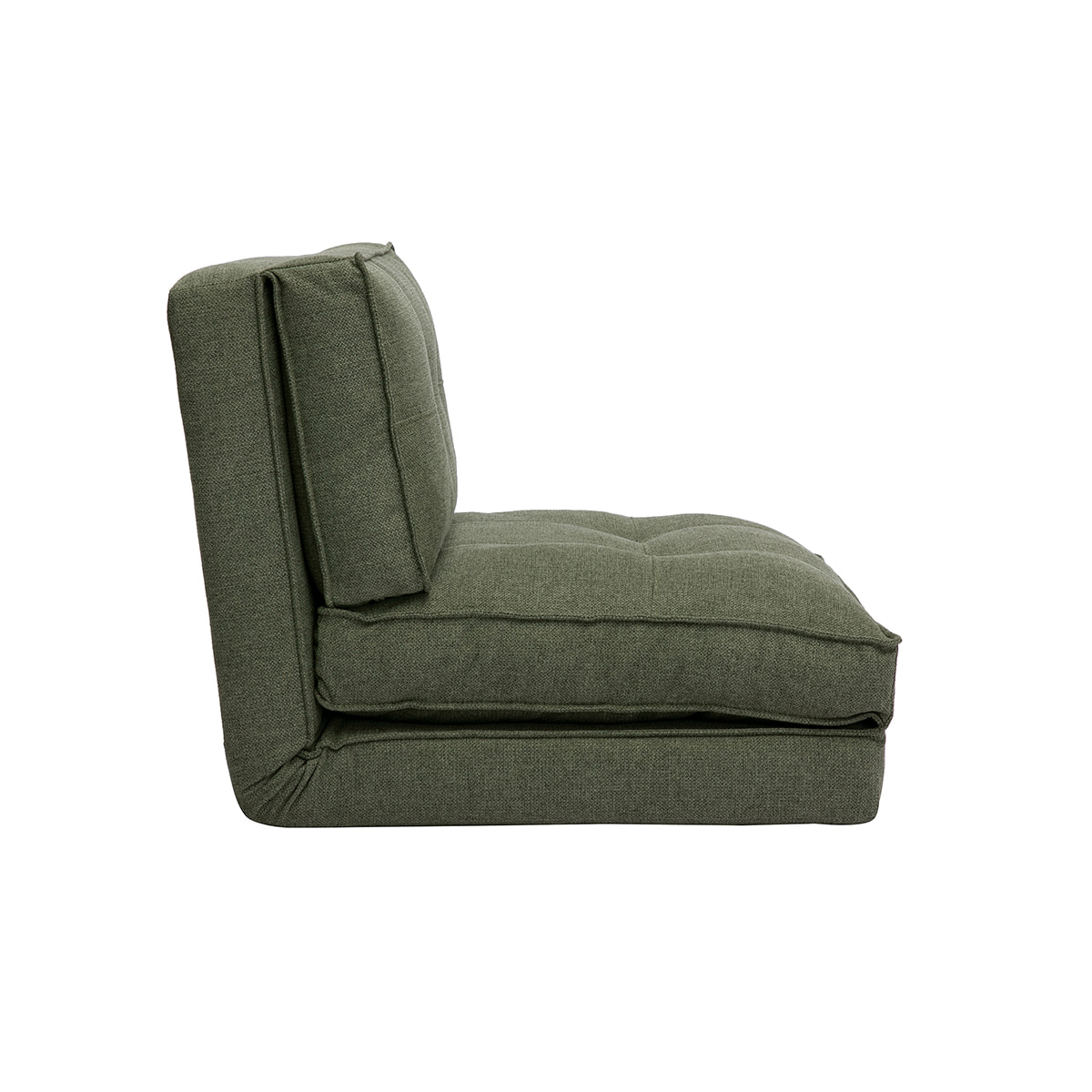 Chauffeuse 1 place convertible en tissu vert kaki SALLY