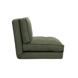 Chauffeuse 1 place convertible en tissu vert kaki SALLY