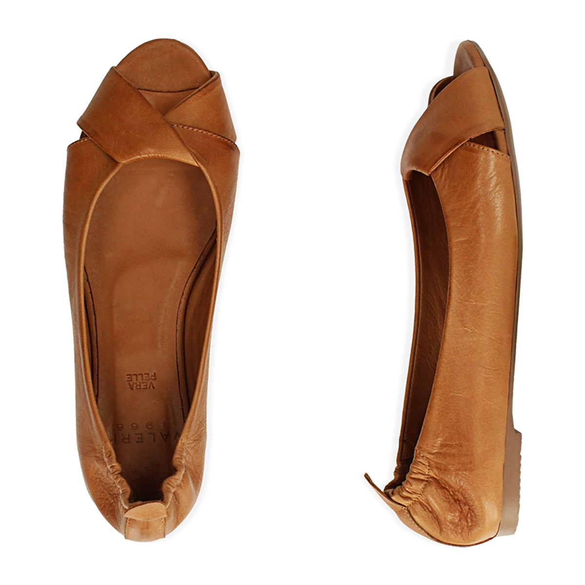 Ballerine cognac in pelle