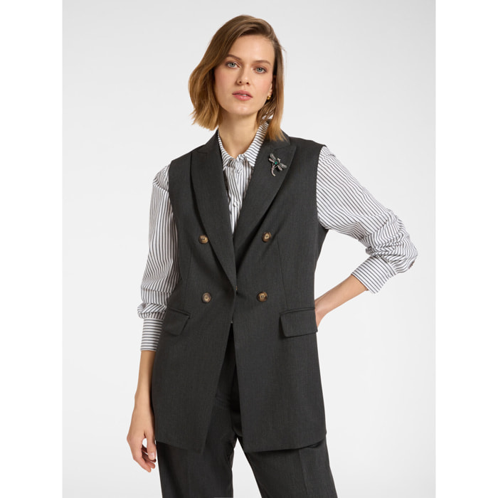 Elena Mirò - Blazer sin mangas - Gris