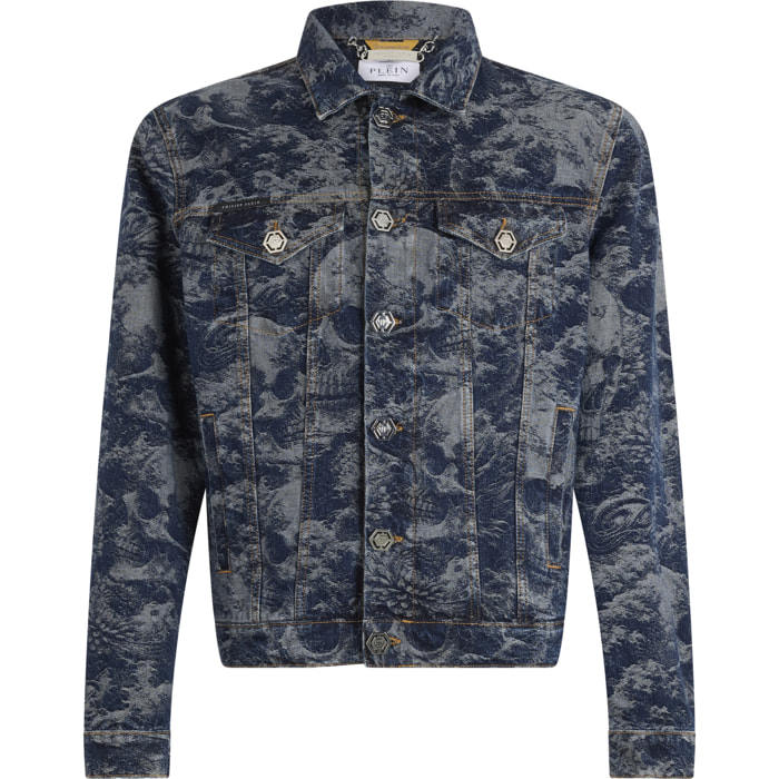 PHILIPP PLEIN Trucker Jacket  All-Over Skull Skull