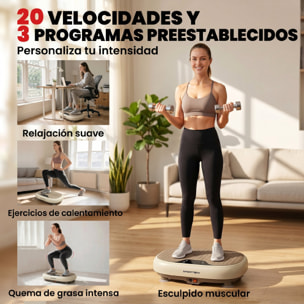 Plataforma Vibratoria, 20 Velocidades, 3 Programas, Plataforma Vibración Muscular 150W con Pantalla LED, Mando a Distancia, Máquina para Hacer Ejercicio en Casa, Adelgazar, Drenaje Linfático