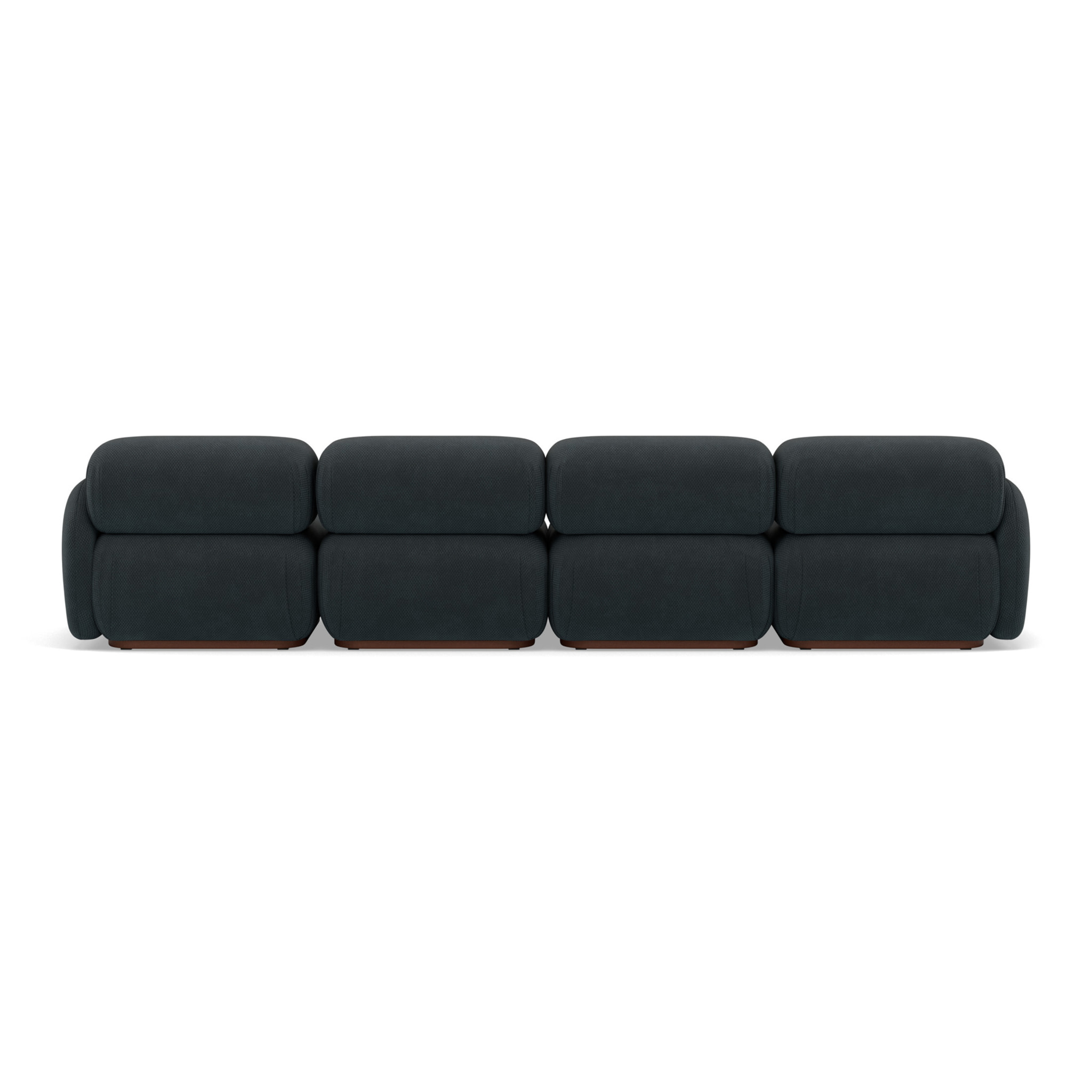 Penelope - canapé droit modulable 4 places en velours texturé - Noir