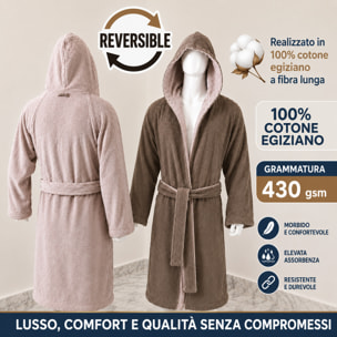 COTONE EGIZIANO Accappatoio Reverse in cotone egiziano 430 gr_Cream