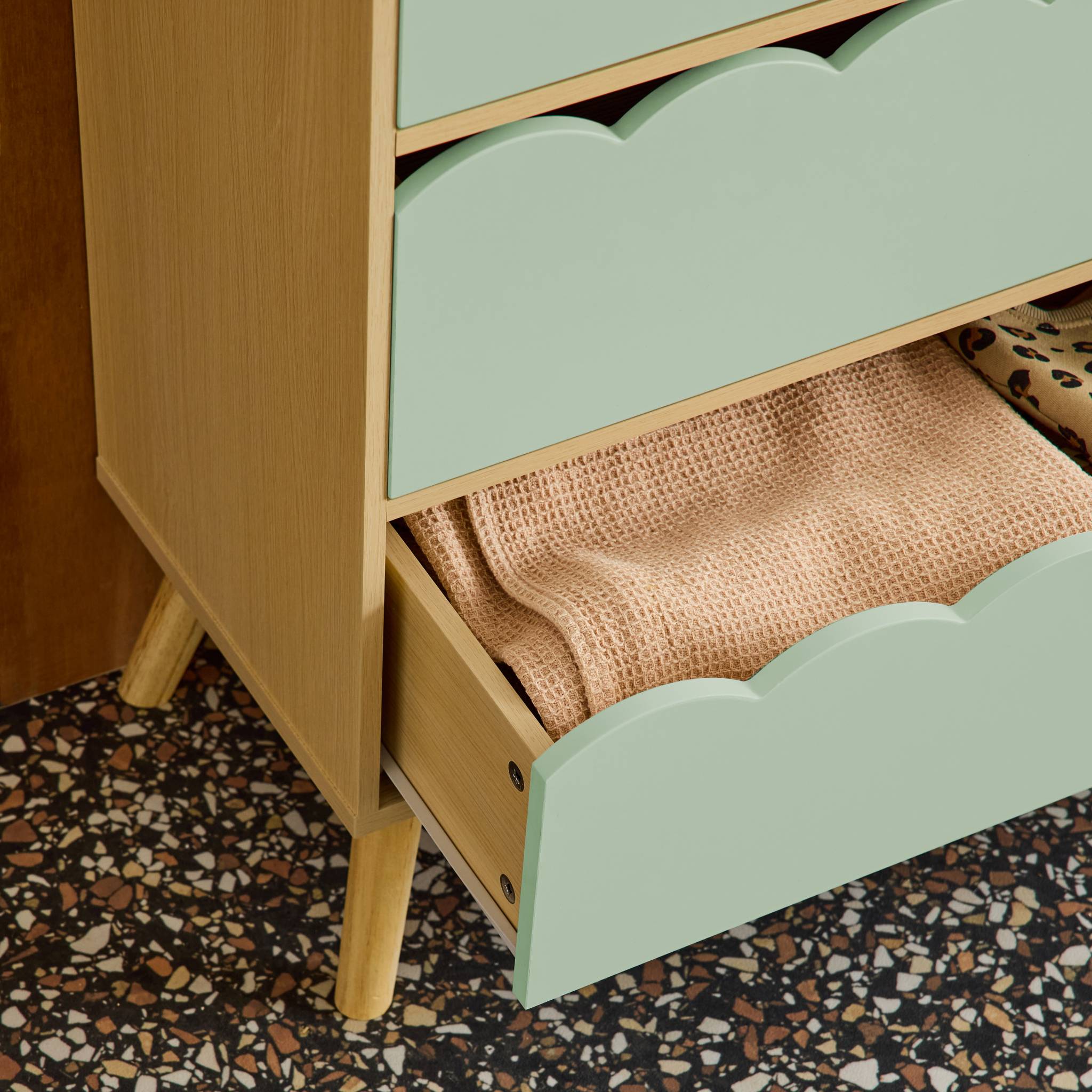 Commode enfant décor bois 3 tiroirs AZUR