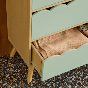 Commode enfant décor bois 3 tiroirs AZUR