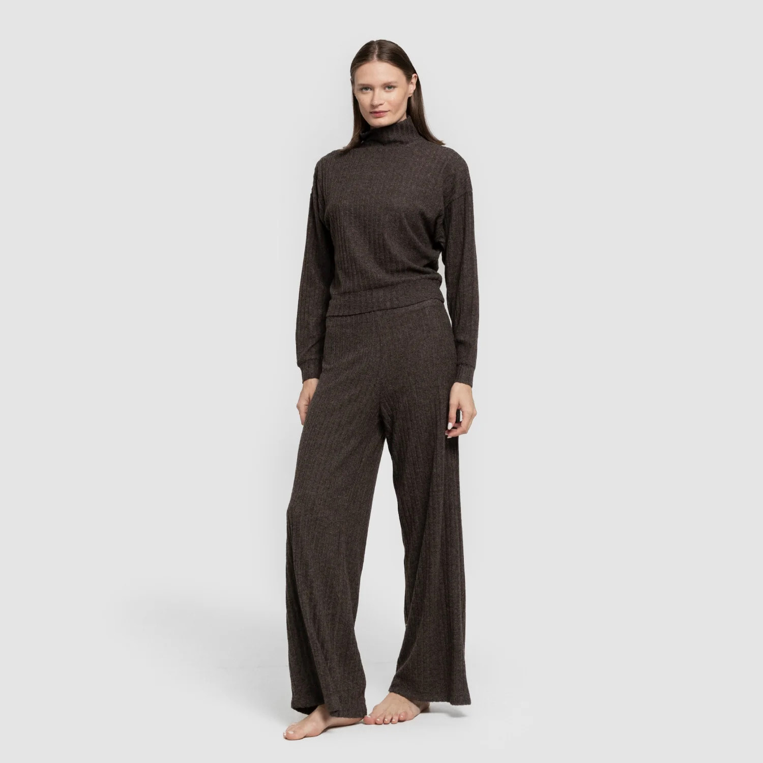 Pantalón largo ancho 4x2 canalé mujer